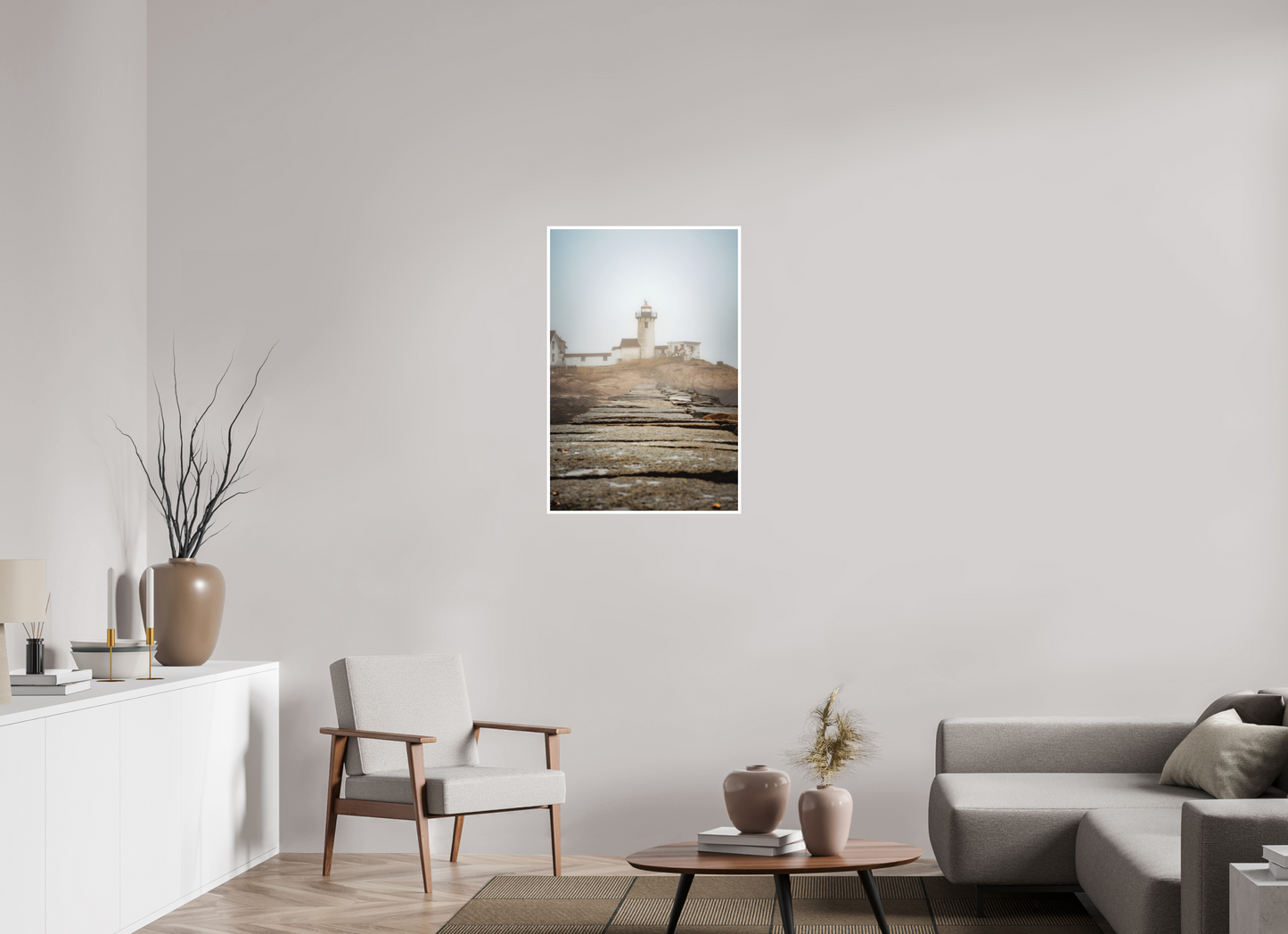 24 x 36″, Matte Prints for shopfy Dog Bar Lighthouse – Foggy Gloucester MA Coastal Photography Print | New England Nautical Wall Art