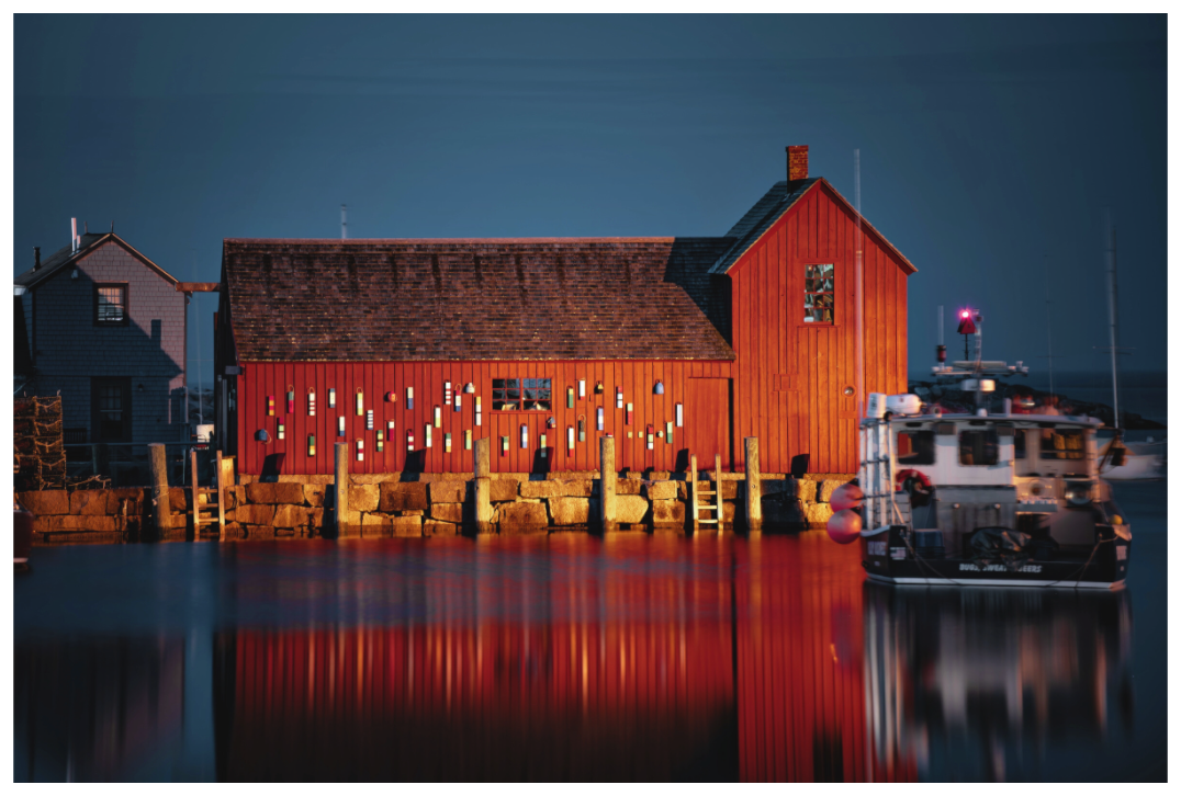 Main image Motif #1 at Night – Rockport MA Fine Art Print | New England Coastal Landmark Photography Wall Art