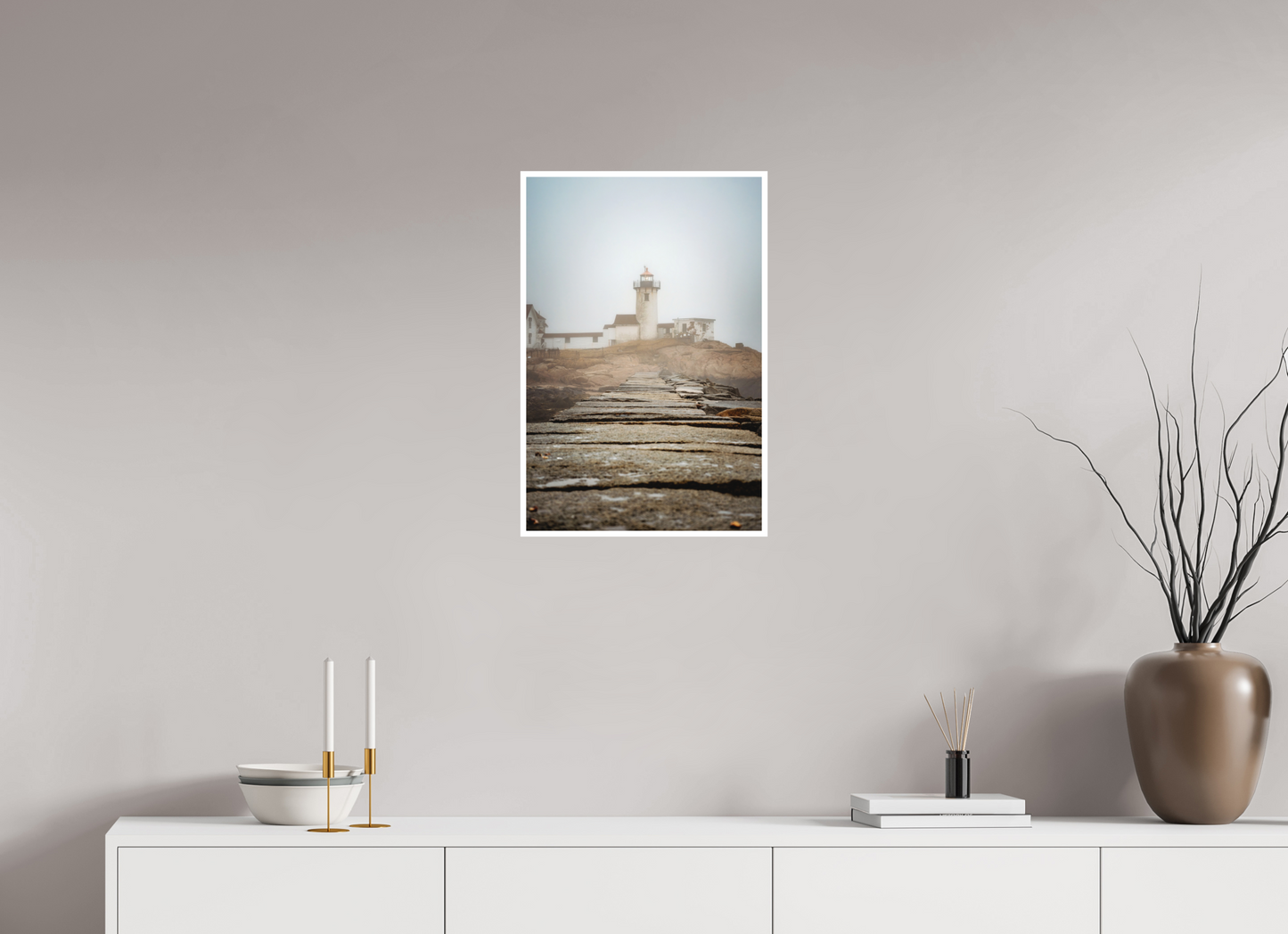 16 x 24″, Matte Prints for shopfy Dog Bar Lighthouse – Foggy Gloucester MA Coastal Photography Print | New England Nautical Wall Art