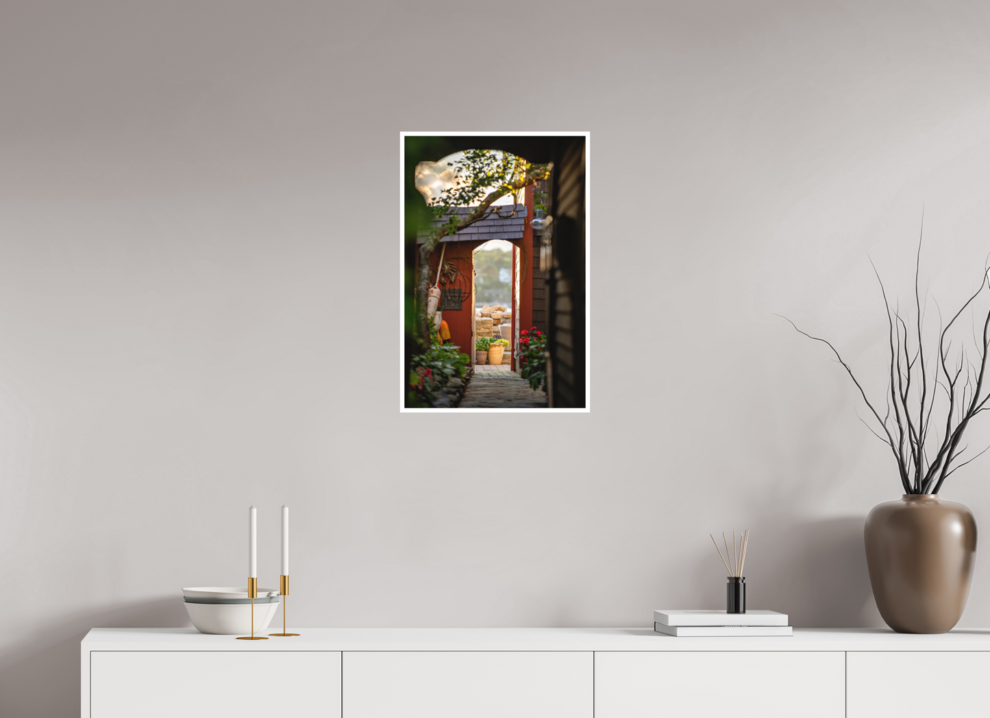 16 x 24″, Matte Prints for shopfy Hallway of Bearskin Neck – Rockport MA Coastal Photography Print | New England Seaside Town Wall Art