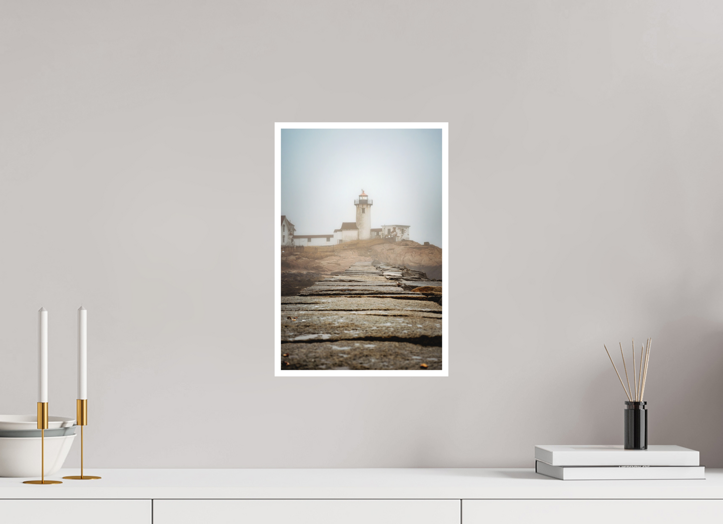 10 x 15″, Matte Prints for shopfy Dog Bar Lighthouse – Foggy Gloucester MA Coastal Photography Print | New England Nautical Wall Art