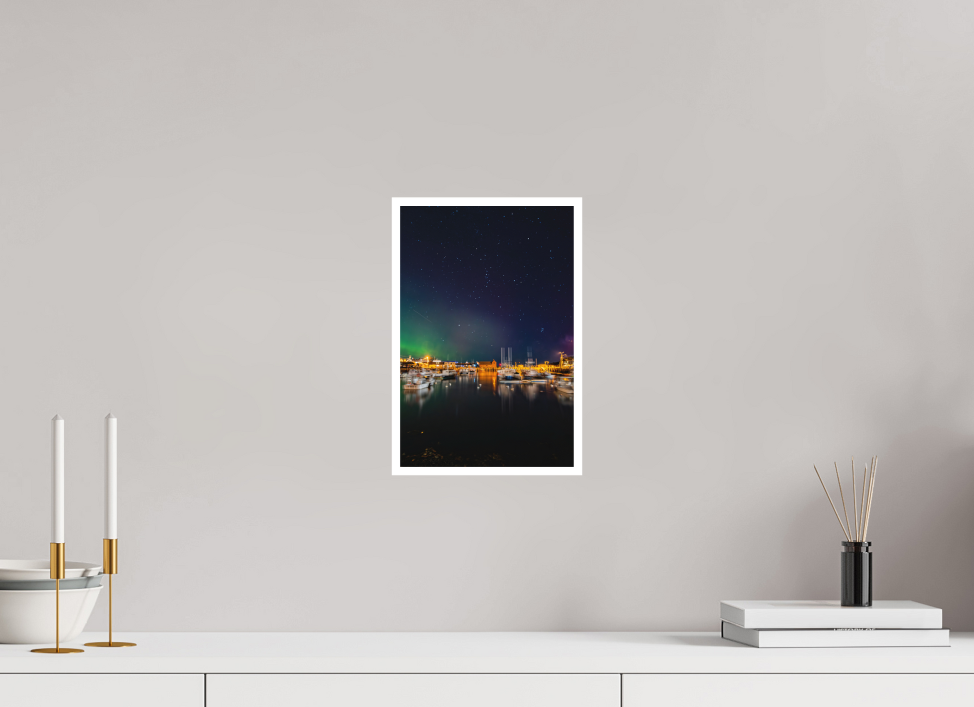 8 x 12″, Matte Prints for shopfy October 10, 2024 Northern Lights over Motif #1 Rockport, Massachusetts – Portrait Mode Astrophotography