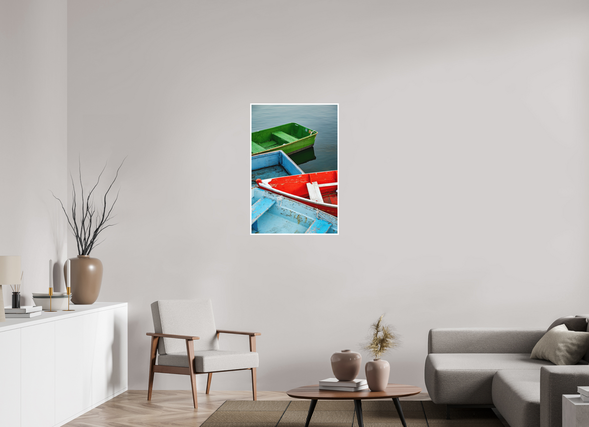 24 x 36″, Matte Prints for shopfy 4 Row Boats in Rockport Harbor Rockport, MA New England Coastal Towns