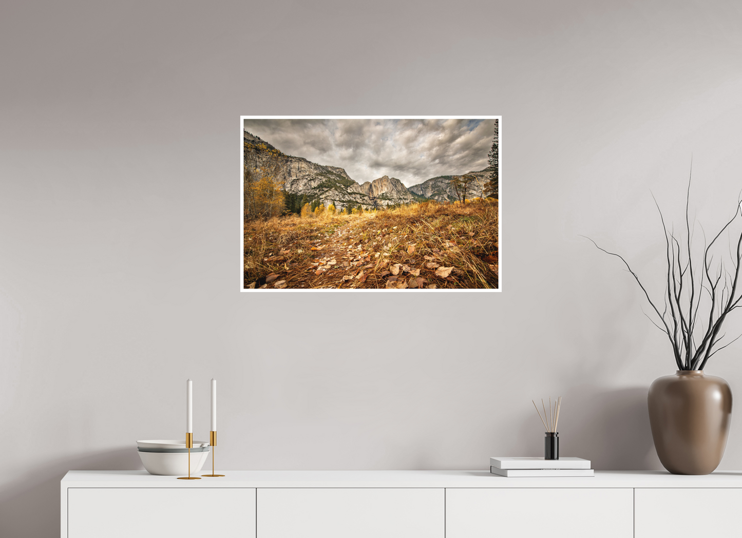 30 x 20″, Matte Prints for shopfy Yosemite Stormy Skies Over Trail – National Park Fine Art Print | Dramatic Landscape Photography Wall Art
