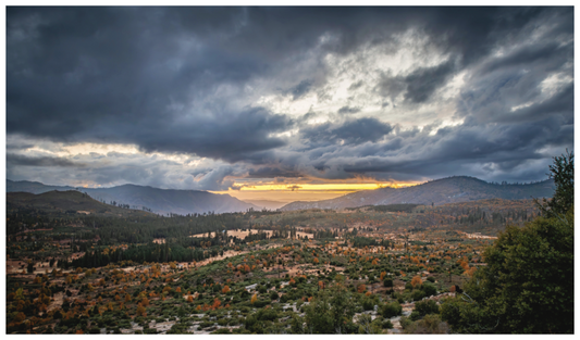 Main image The Road Out of Yosemite – Sunset Stormy Portrait Fine Art Print | National Park Landscape Photography