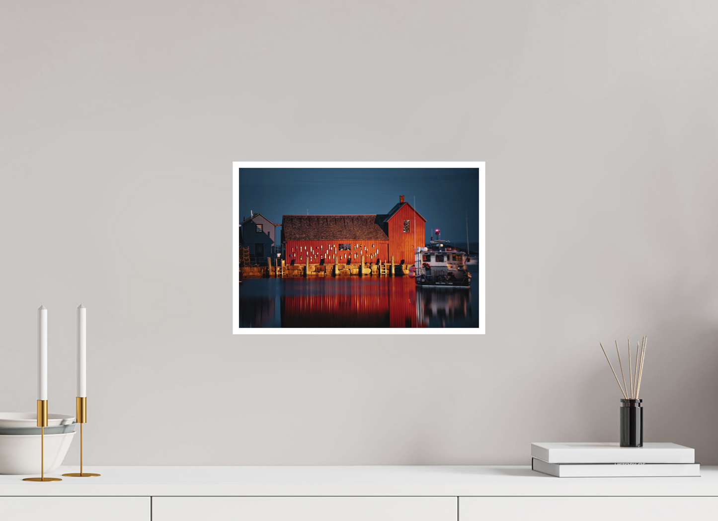 15 x 10″, Matte Prints for shopfy Motif #1 at Night – Rockport MA Fine Art Print | New England Coastal Landmark Photography Wall Art