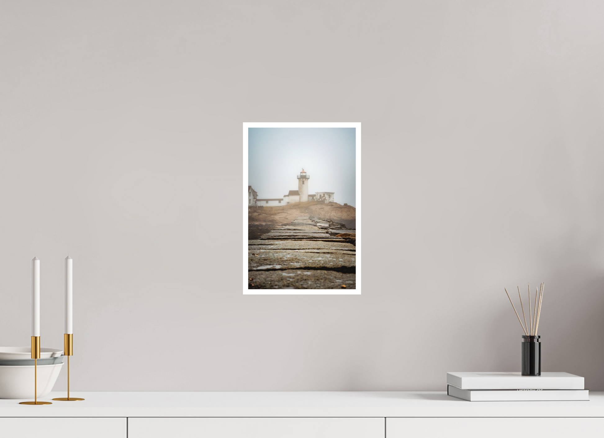 8 x 12″, Matte Prints for shopfy Dog Bar Lighthouse – Foggy Gloucester MA Coastal Photography Print | New England Nautical Wall Art