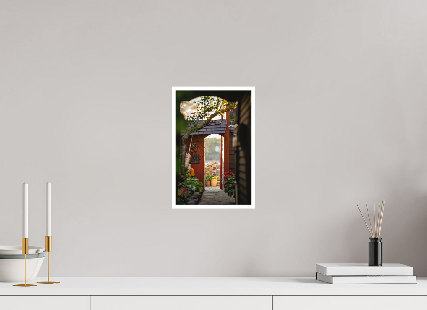 8 x 12″, Matte Prints for shopfy Hallway of Bearskin Neck – Rockport MA Coastal Photography Print | New England Seaside Town Wall Art