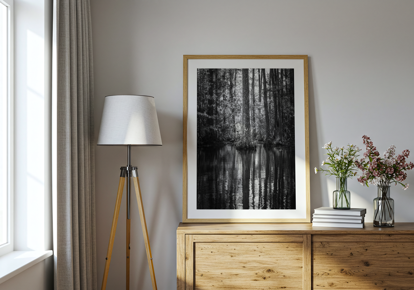 CYBERPRESS SWAMP Black and White | SOUTH CAROLINA - Landscape Fine Art Photography Print