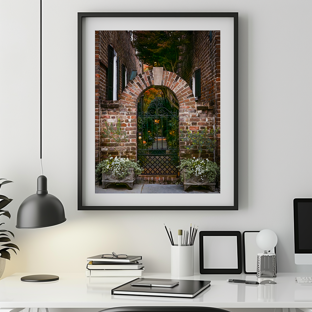 Brick Archway and Iron Gate  | SOUTH CAROLINA - Landscape Fine Art Photography Print