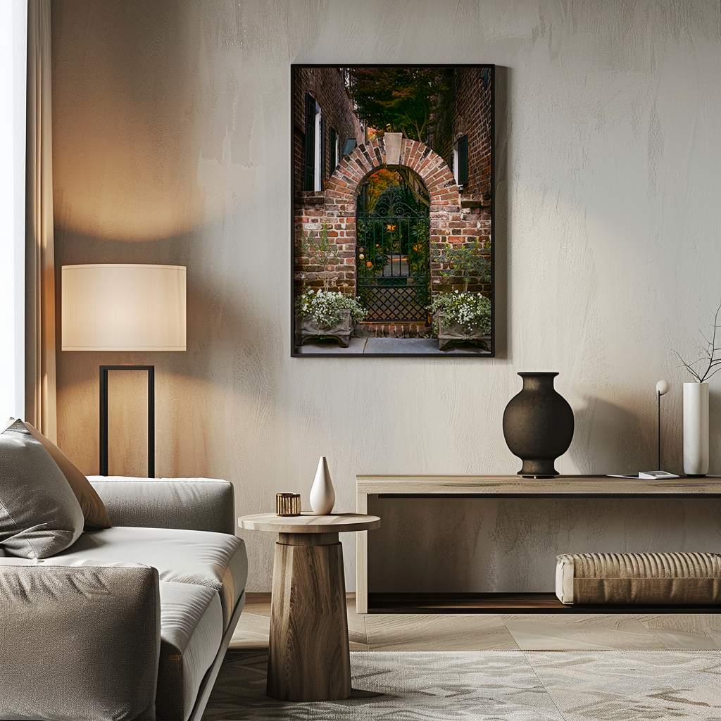 Brick Archway and Iron Gate  | SOUTH CAROLINA - Landscape Fine Art Photography Print