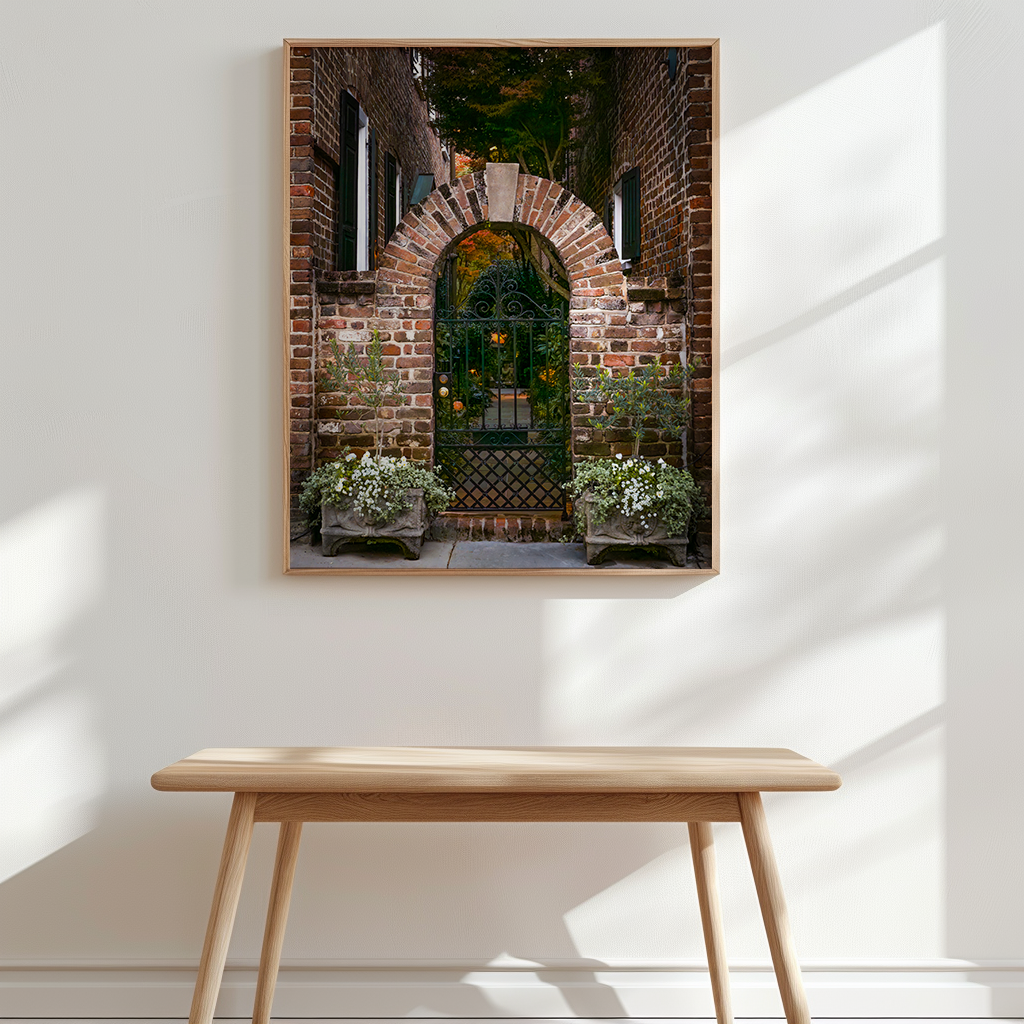 Brick Archway and Iron Gate  | SOUTH CAROLINA - Landscape Fine Art Photography Print