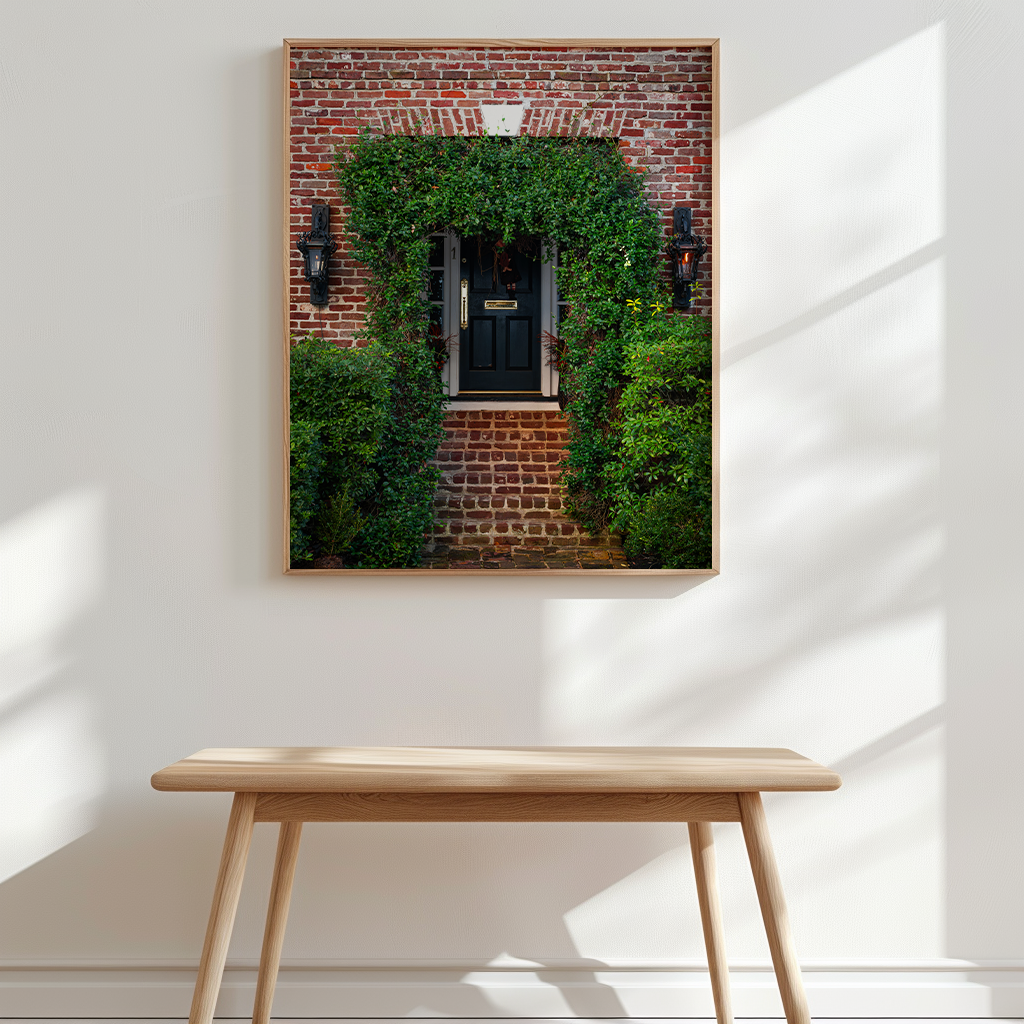 Charleston Ivy Covered Brick Passat Door | SOUTH CAROLINA - Landscape Fine Art Photography Print