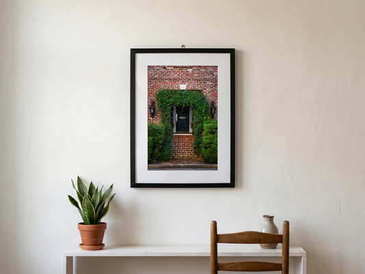 Charleston Ivy Covered Brick Passat Door | SOUTH CAROLINA - Landscape Fine Art Photography Print