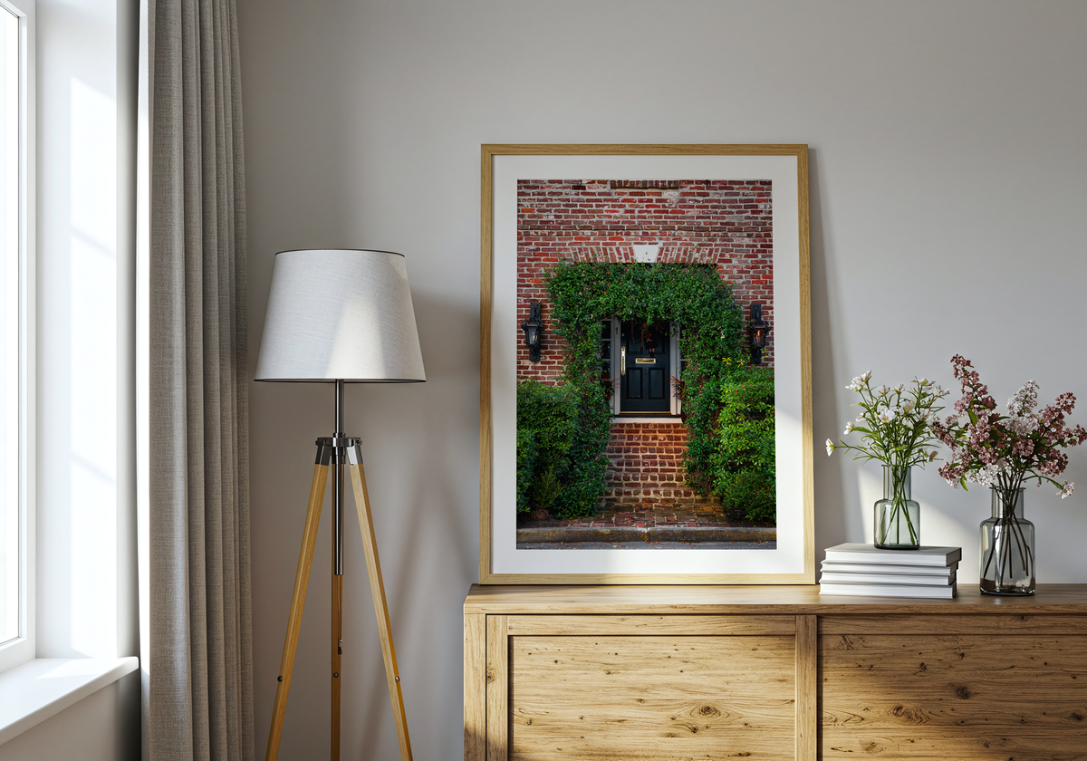 Charleston Ivy Covered Brick Passat Door | SOUTH CAROLINA - Landscape Fine Art Photography Print