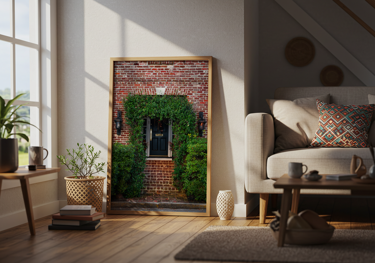 Charleston Ivy Covered Brick Passat Door | SOUTH CAROLINA - Landscape Fine Art Photography Print