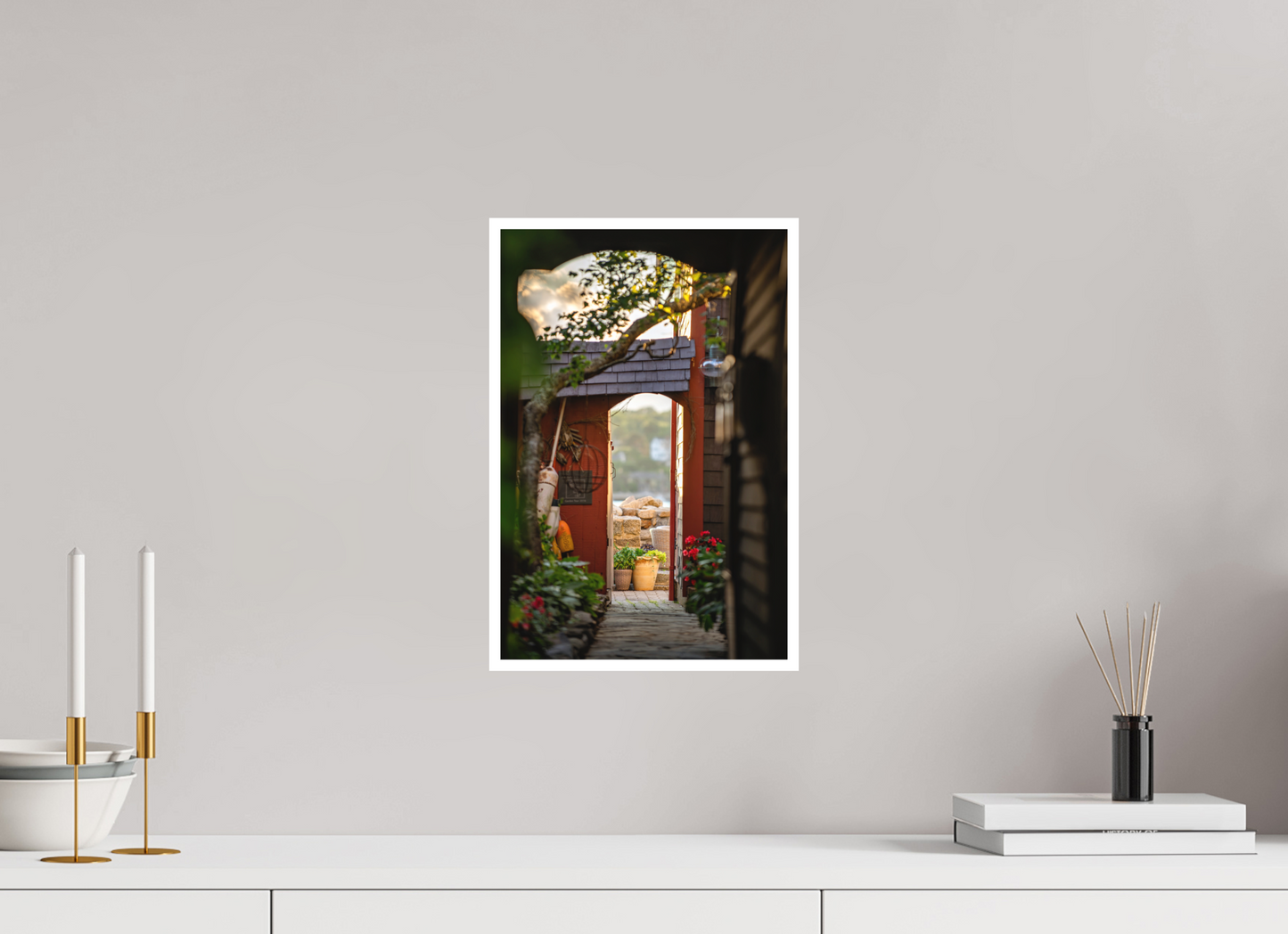 10 x 15″, Matte Prints for shopfy Hallway of Bearskin Neck – Rockport MA Coastal Photography Print | New England Seaside Town Wall Art