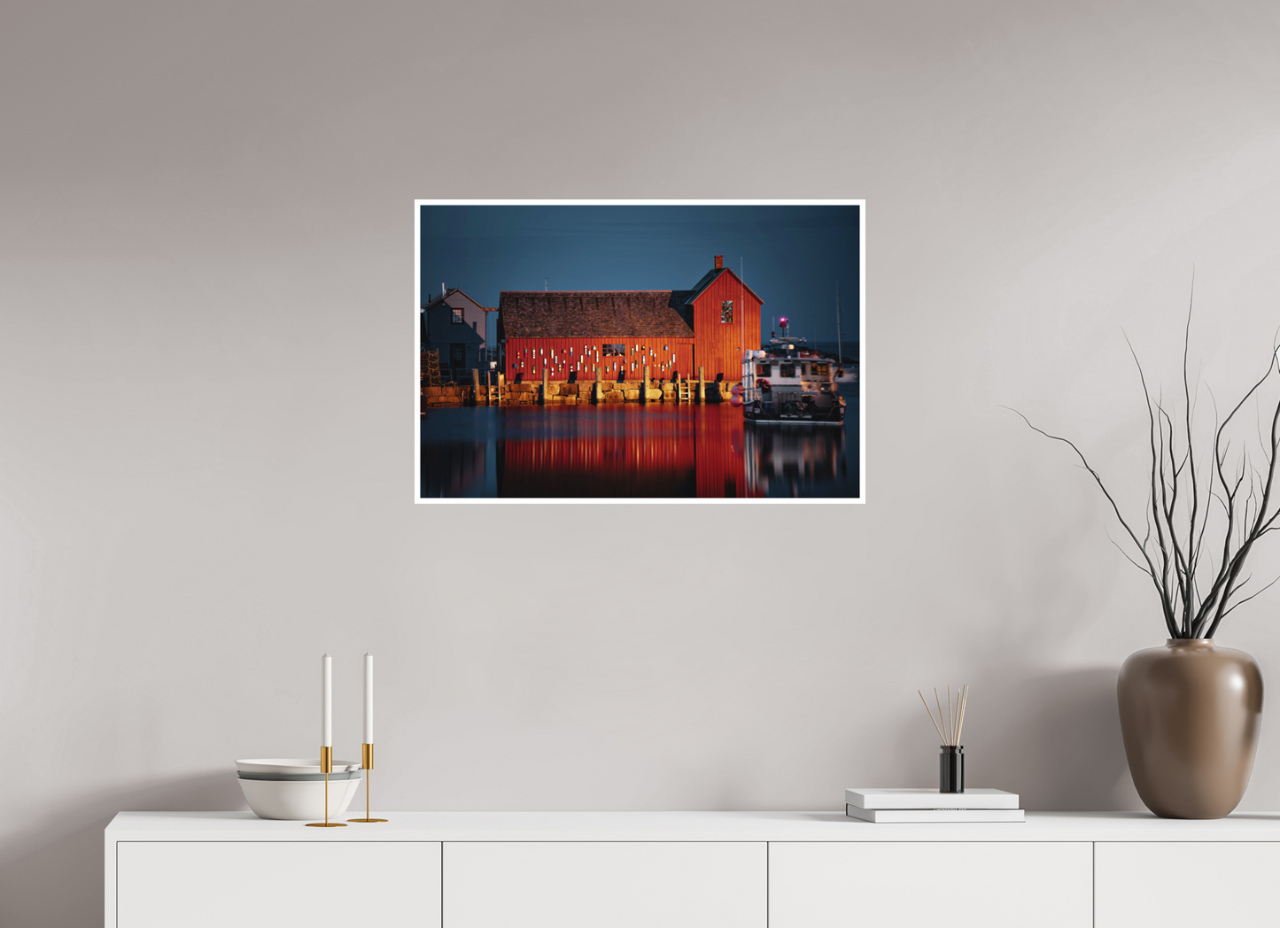 30 x 20″, Matte Prints for shopfy Motif #1 at Night – Rockport MA Fine Art Print | New England Coastal Landmark Photography Wall Art