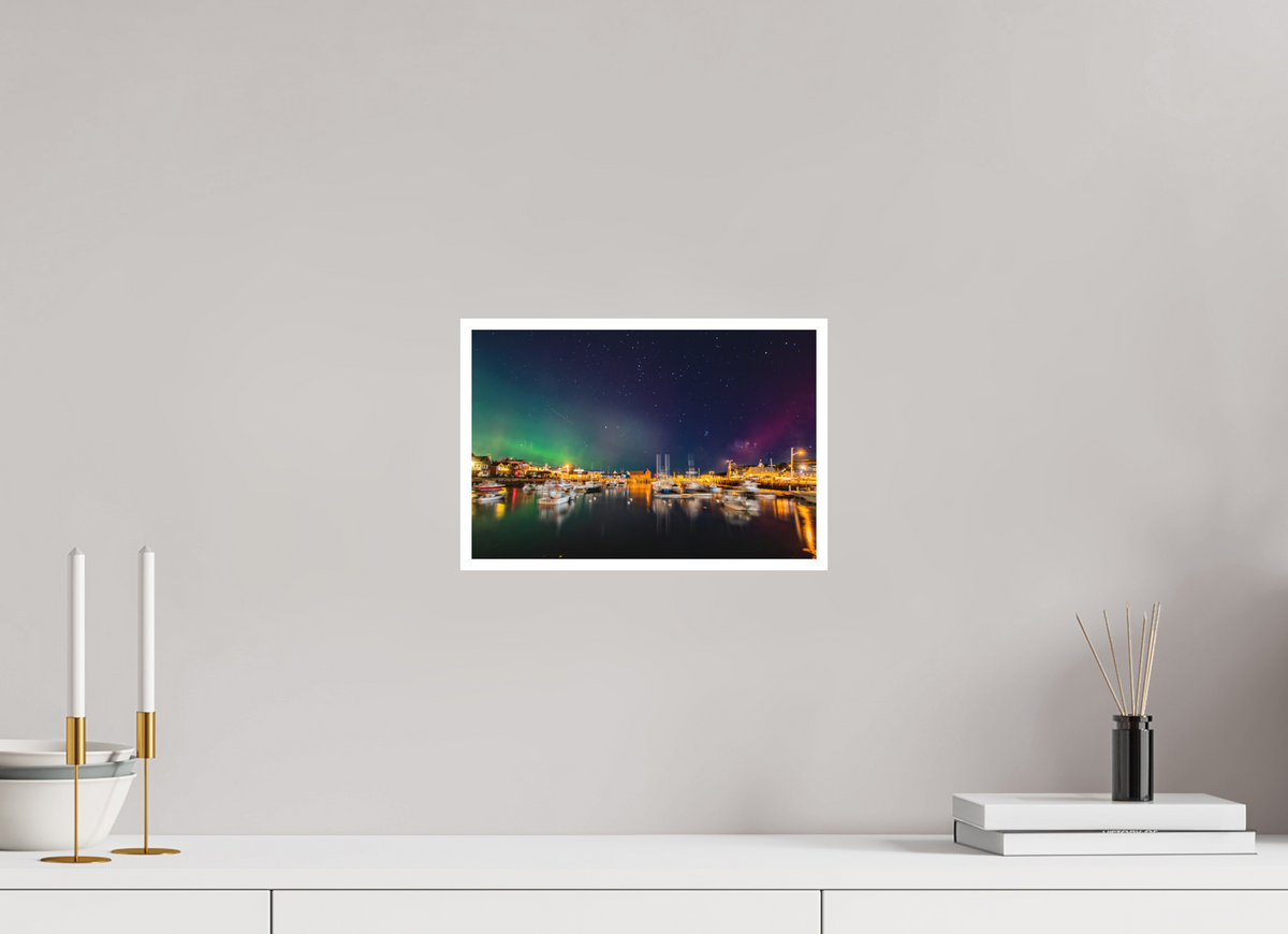 12 x 8″, Matte Prints for shopfy October 10, 2024 Northern Lights over Motif #1 Rockport, Massachusetts – Landscape Mode Astrophotography
